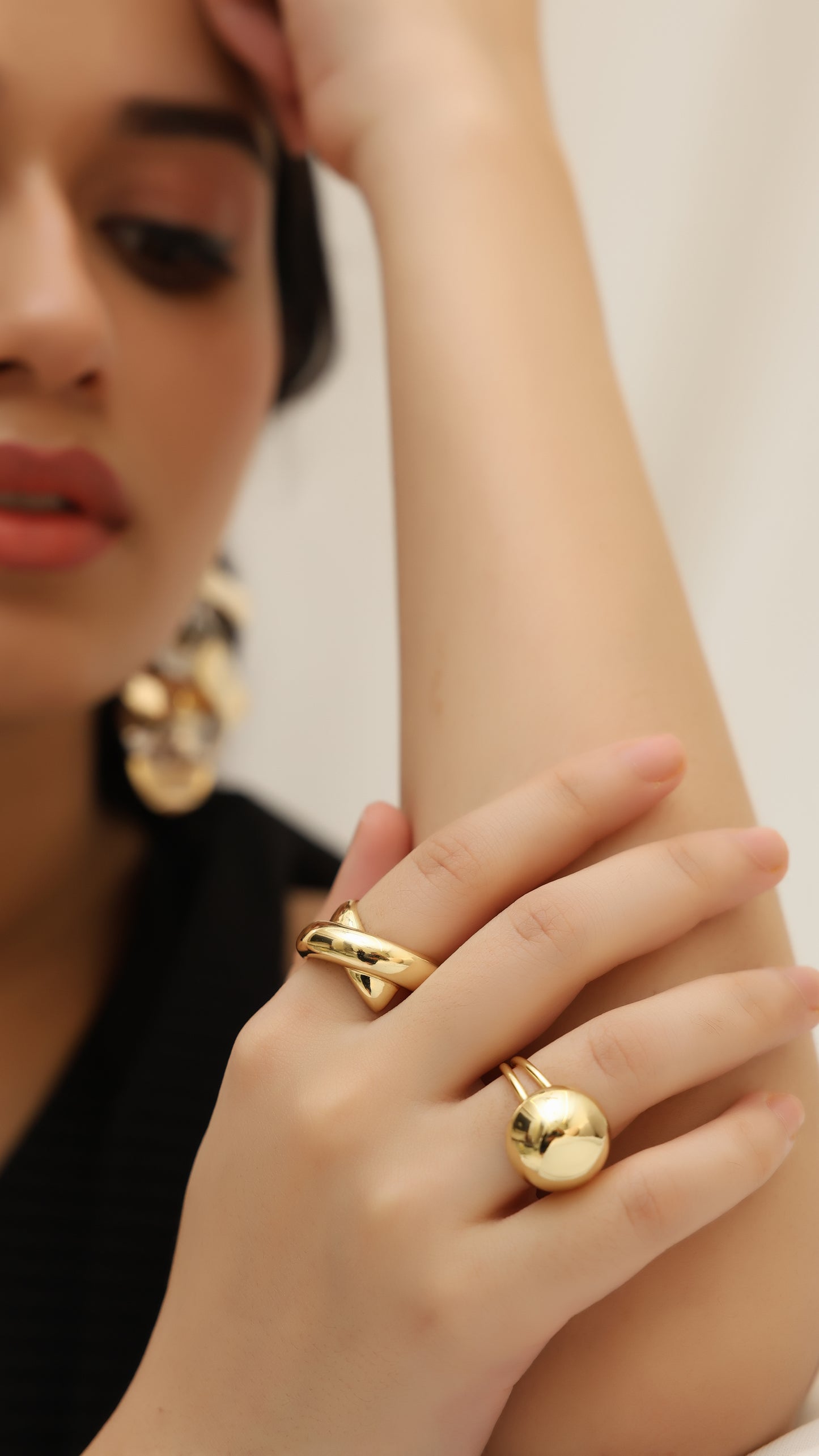 Bold Gold Statement Ring Set – Contemporary Chunky Designs