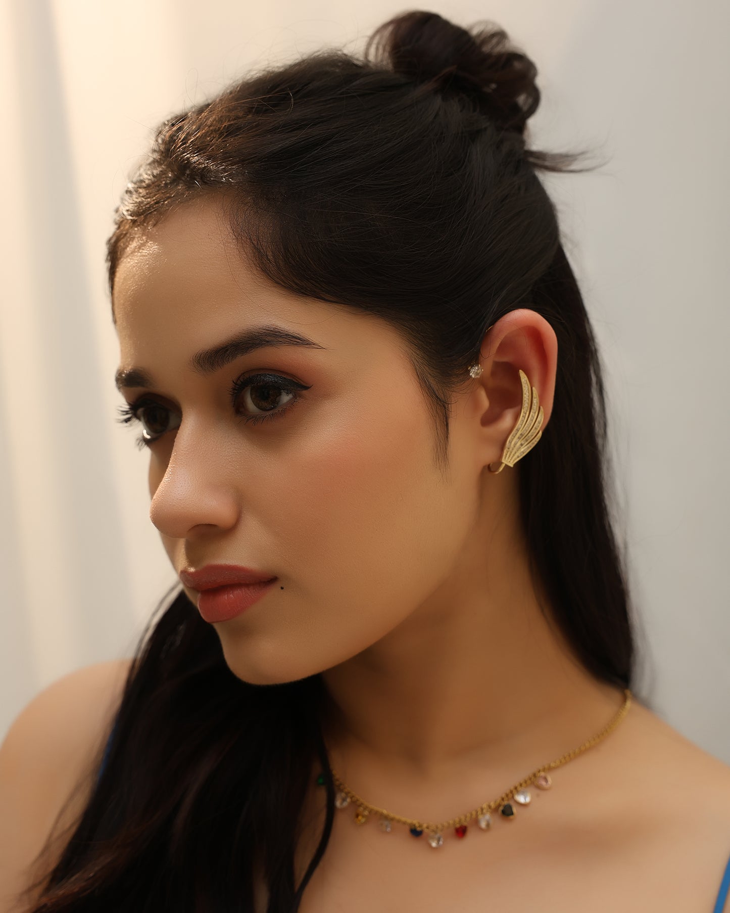 Gold Wing Ear Cuff Earring – Sparkling Statement Piece