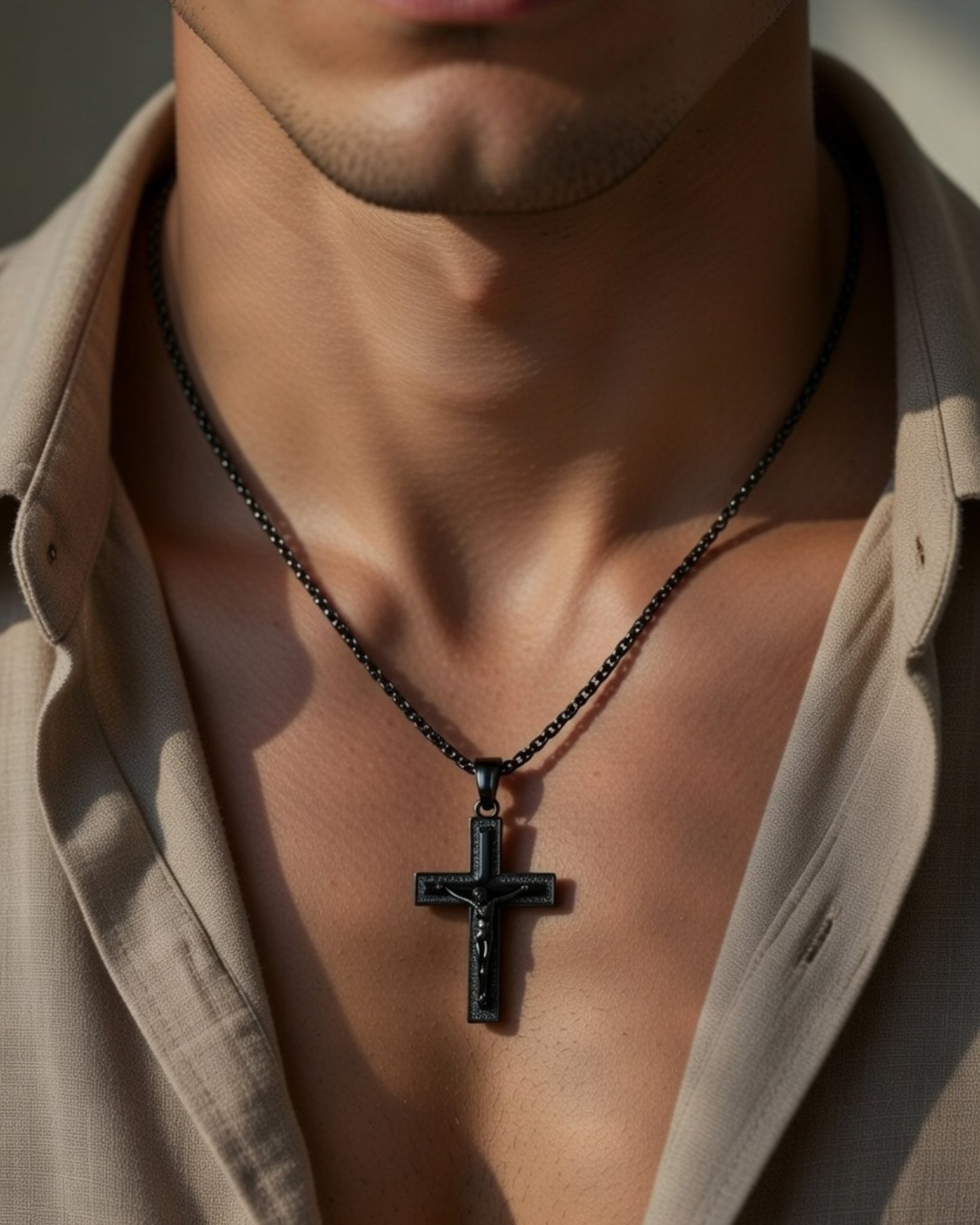 Holy Black Cross Necklace