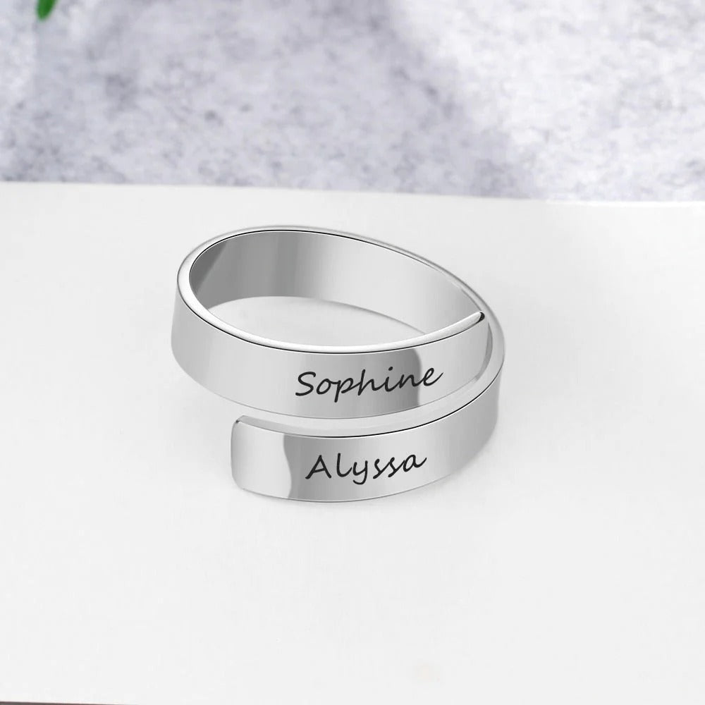 Couple Name Engraved Ring