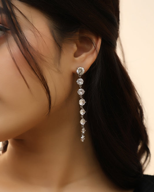 Elegance Cascade Diamond Drop Earrings