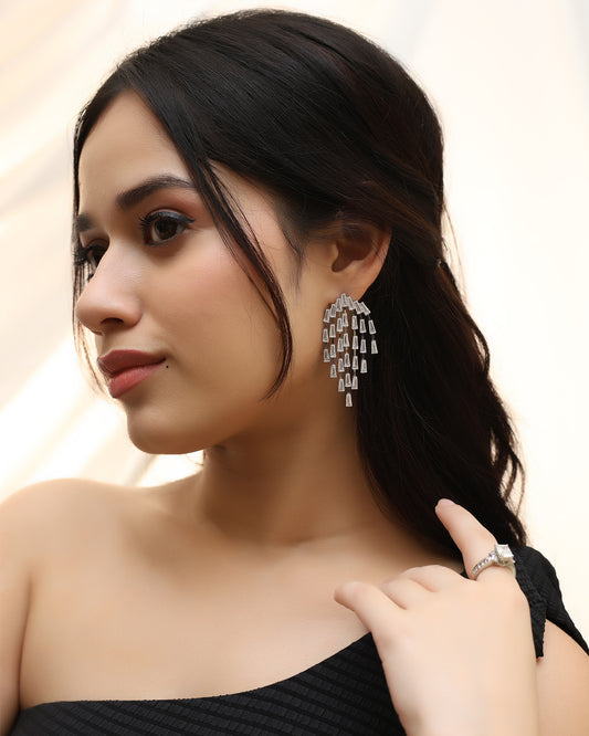 Crystal Droplets Statement Earrings