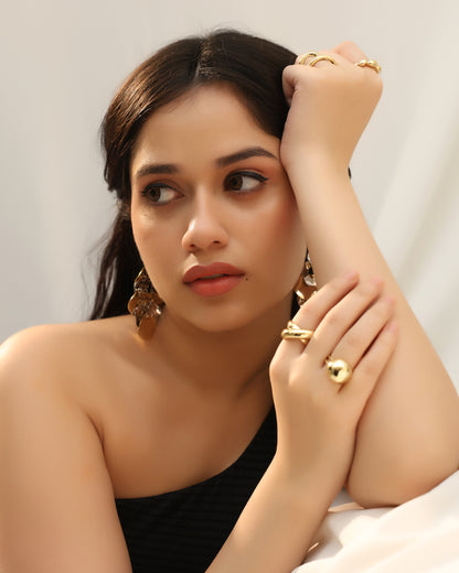 Bold Gold Statement Ring Set – Contemporary Chunky Designs