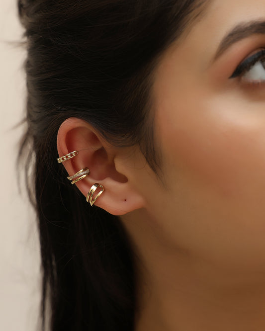 Elegant Gold Ear Cuff Set – Minimalist Statement Jewelry