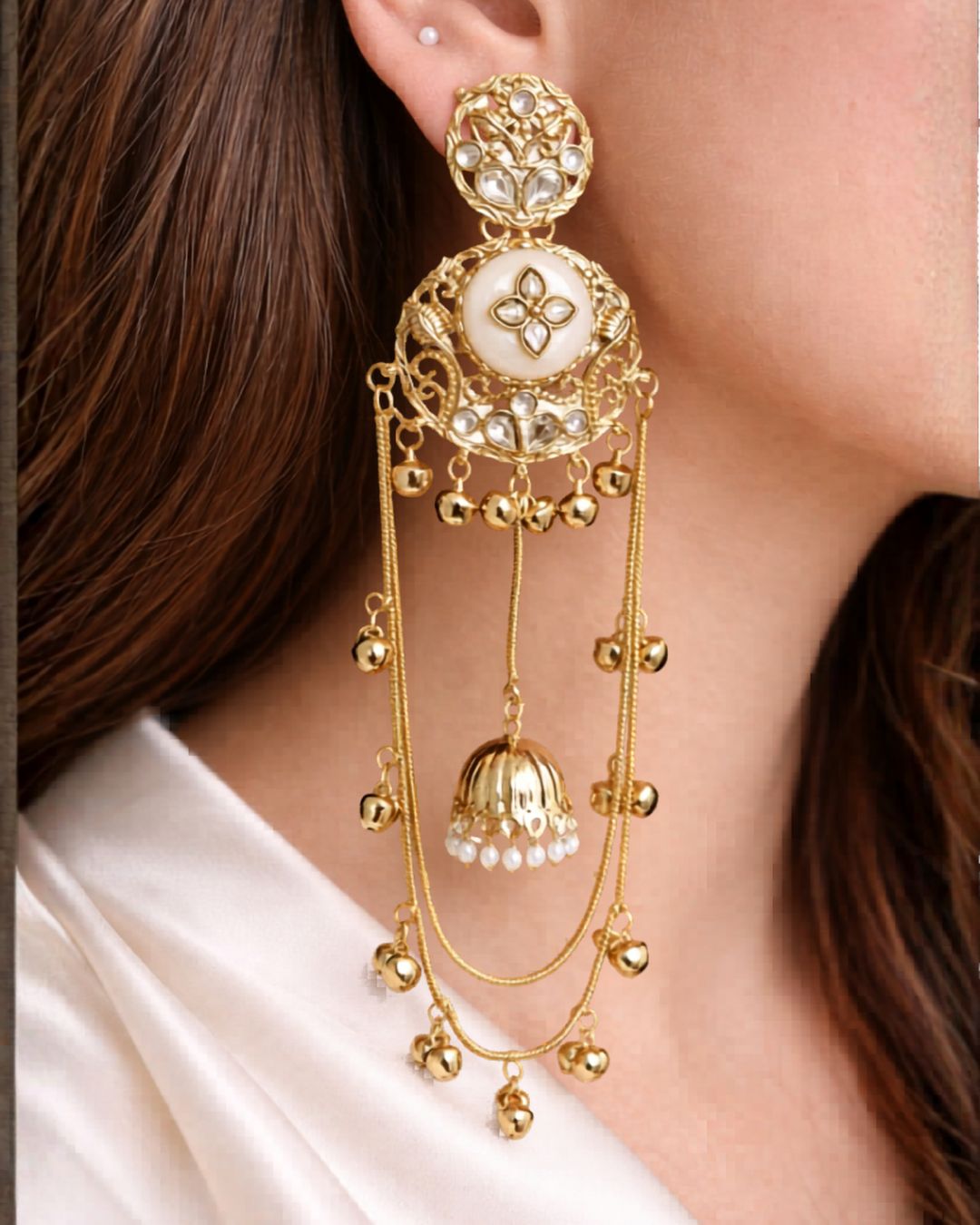 Layered Chain Jhumka – Jzee Jewellery