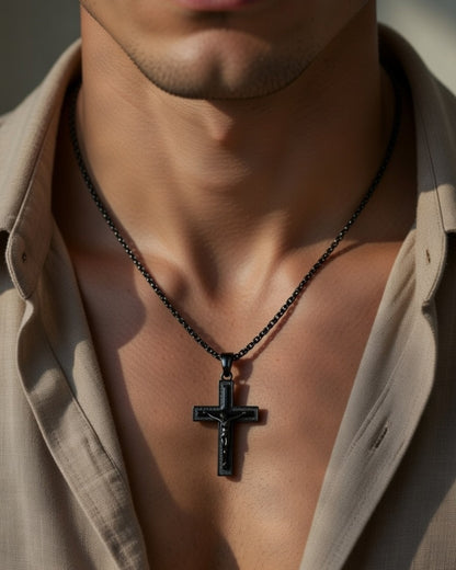 Holy Black Cross Necklace