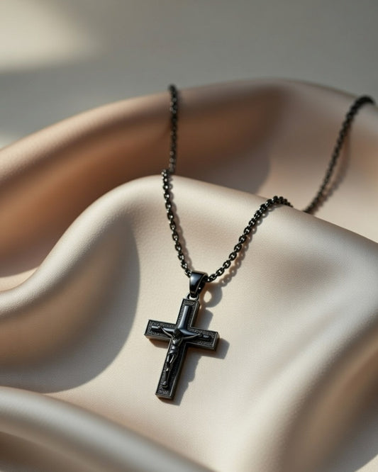 Holy Black Cross Necklace