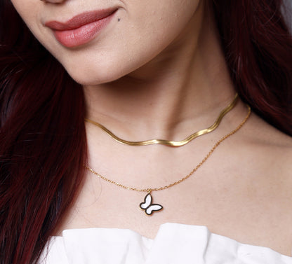 Butterfly Charm Double Layered Necklace