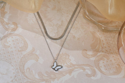 Butterfly Charm Double Layered Necklace