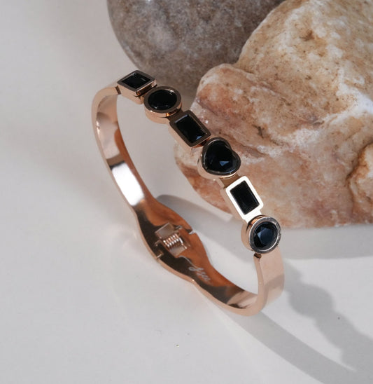 Black stone Cuff For Her