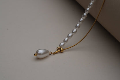 Pearl Tassel Slider Necklace