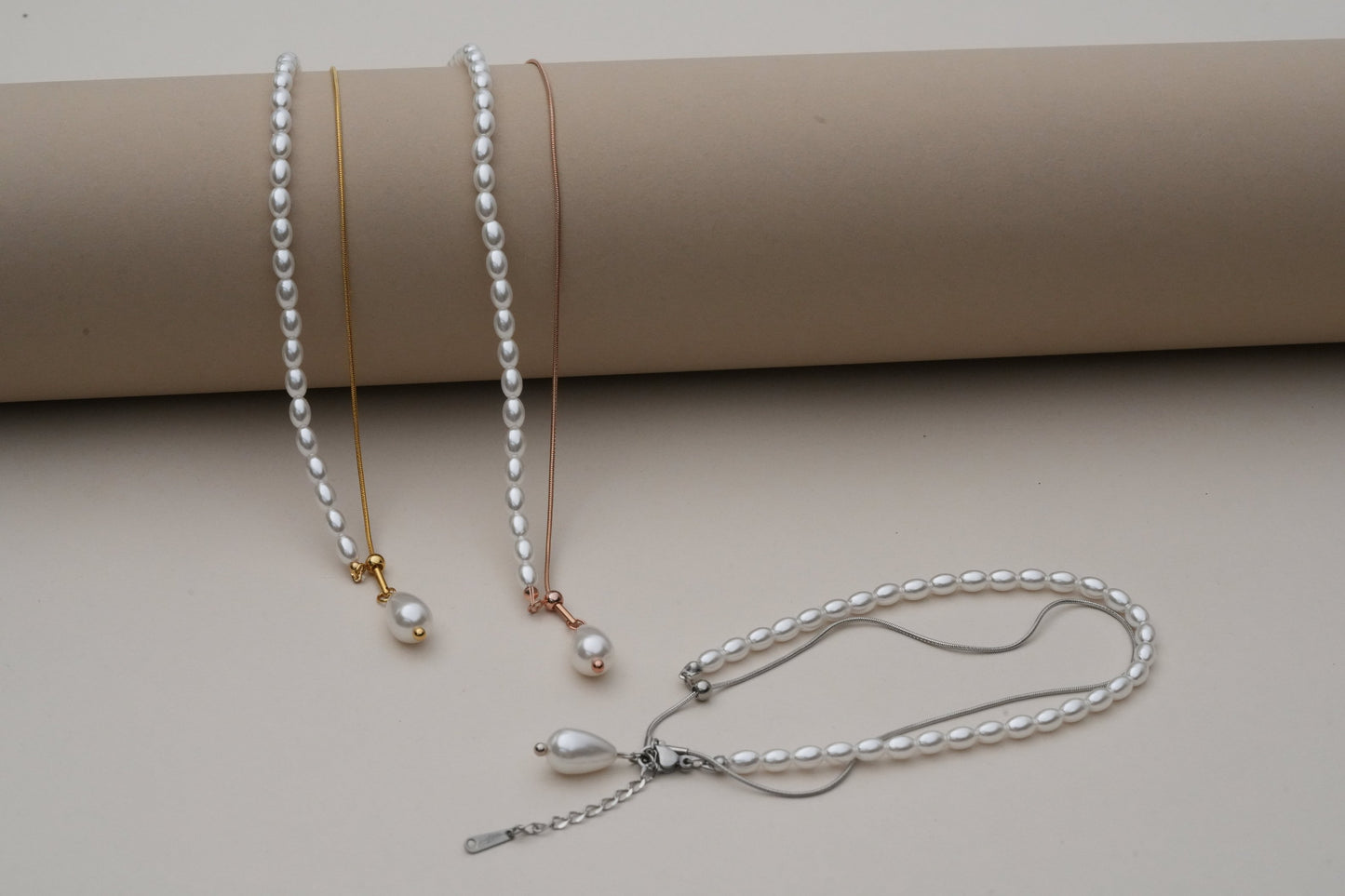 Pearl Tassel Slider Necklace