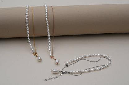 Pearl Tassel Slider Necklace