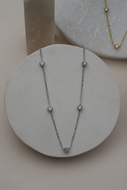 Round Stone Minimal Necklace