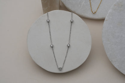 Round Stone Minimal Necklace