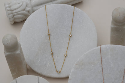 Round Stone Minimal Necklace