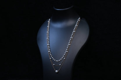 Elegant Three Layered Pearl Necklace