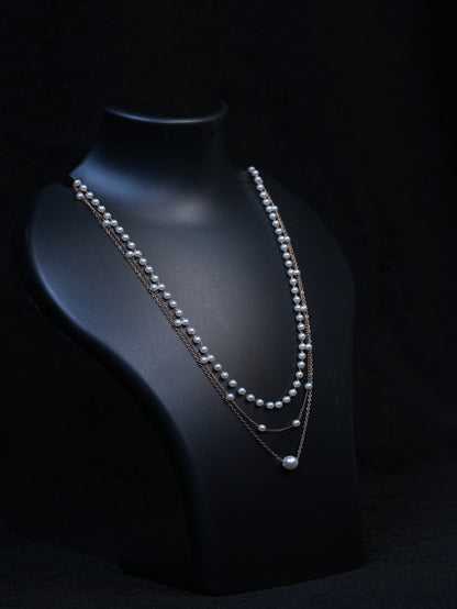 Elegant Three Layered Pearl Necklace