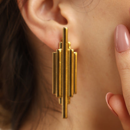 Tubular Clip Pipe Earrings