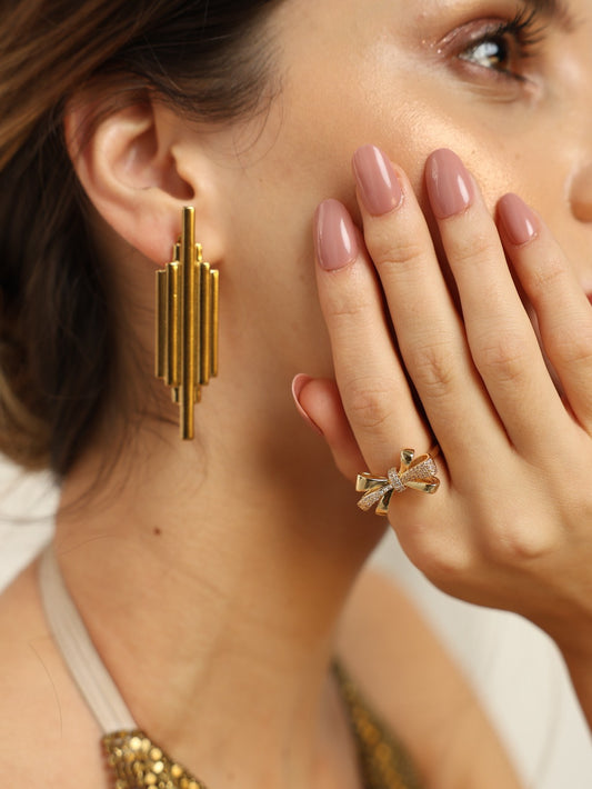 Tubular Clip Pipe Earrings