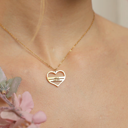 Engraved Heart Shape Name Necklace