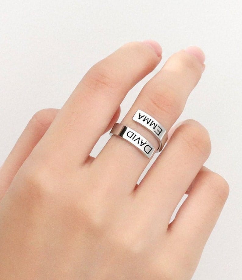 Couple Name Engraved Ring