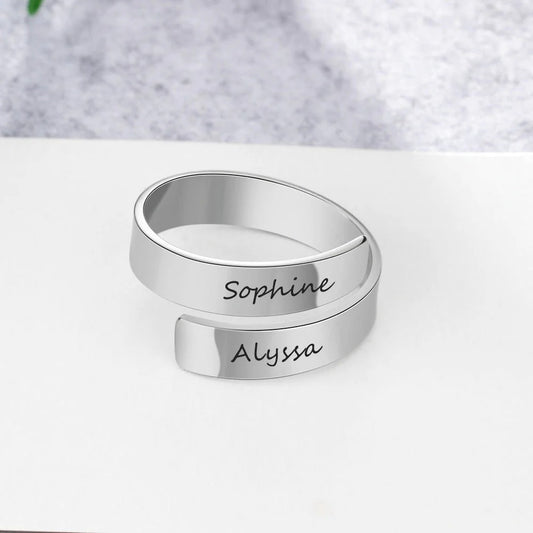 Couple Name Engraved Ring